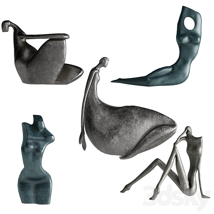Human Abstract Sculptures 7 3D Model