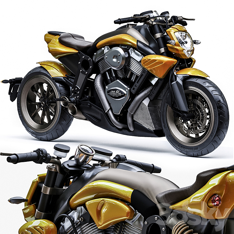 CR&S Duu Motorcycles Start at 3DS Max Model - thumbnail 1