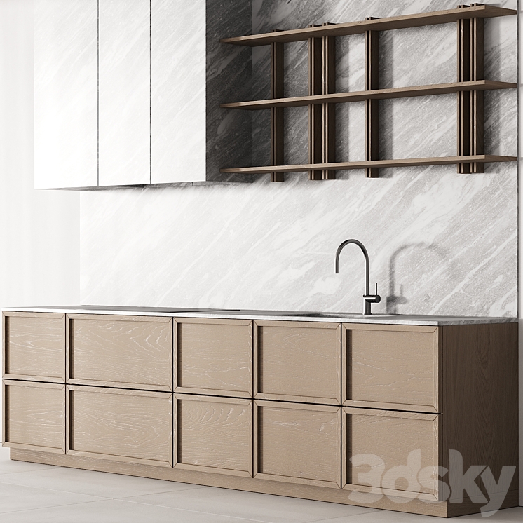 189 modern kitchen 09 snow marble and wood 00 3DS Max Model - thumbnail 2
