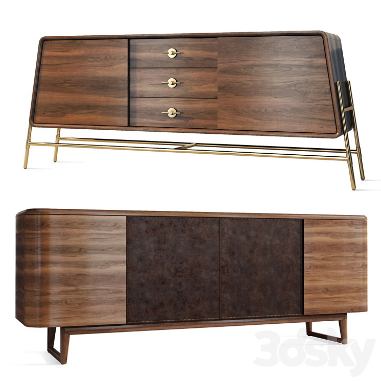 Chest of drawers sideboard Art Deco York Armaria. wooddi 3DS Max Model - thumbnail 1