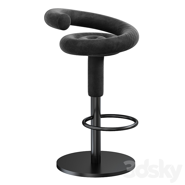 Elegant contemporary sweep bar stool 3DS Max Model - thumbnail 2