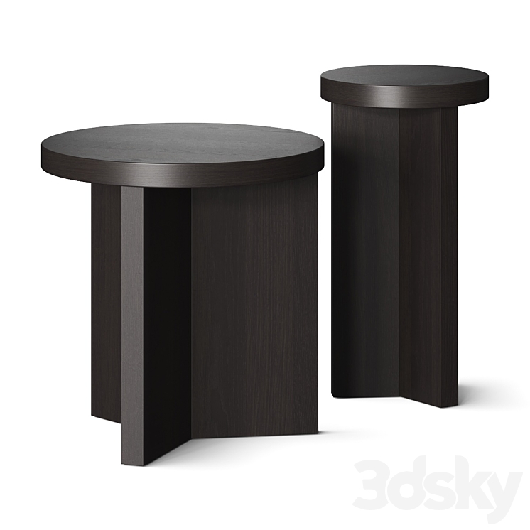 Pottery Barn Folsom Side Tables 3DS Max - thumbnail 1