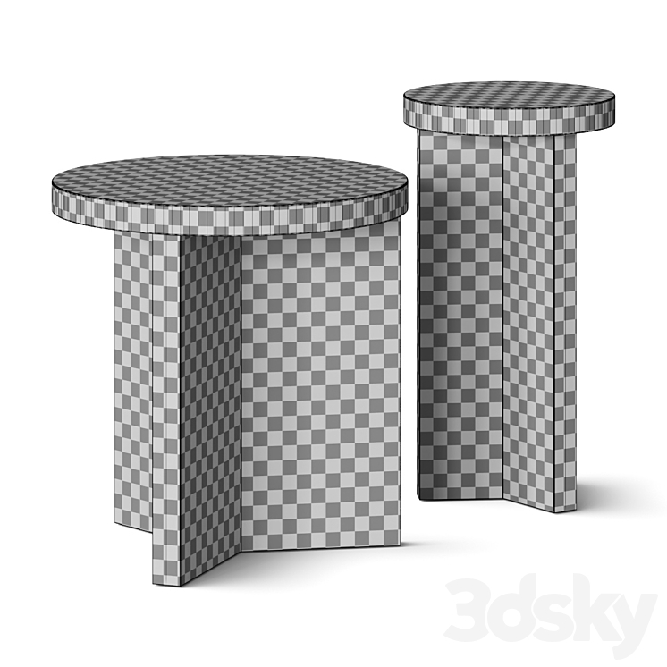 Pottery Barn Folsom Side Tables 3DS Max - thumbnail 2