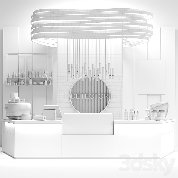 Design project of a cafe with desserts in the loft style 3DS Max Model - thumbnail 2