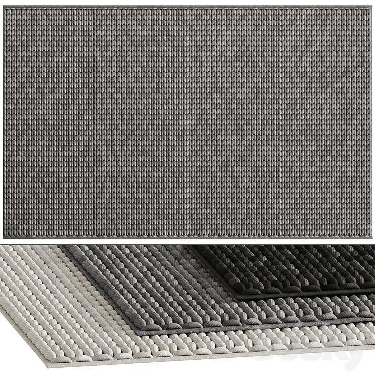 Coarse knit carpet 01 3DS Max Model - thumbnail 1