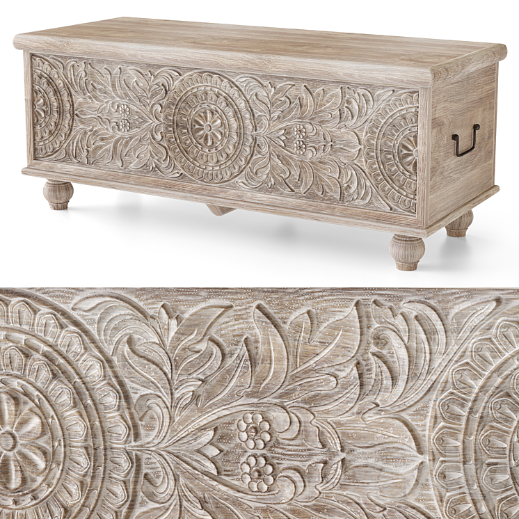 Fossil Ridge Storage Bench from Ashley Furniture 3DS Max Model - thumbnail 1