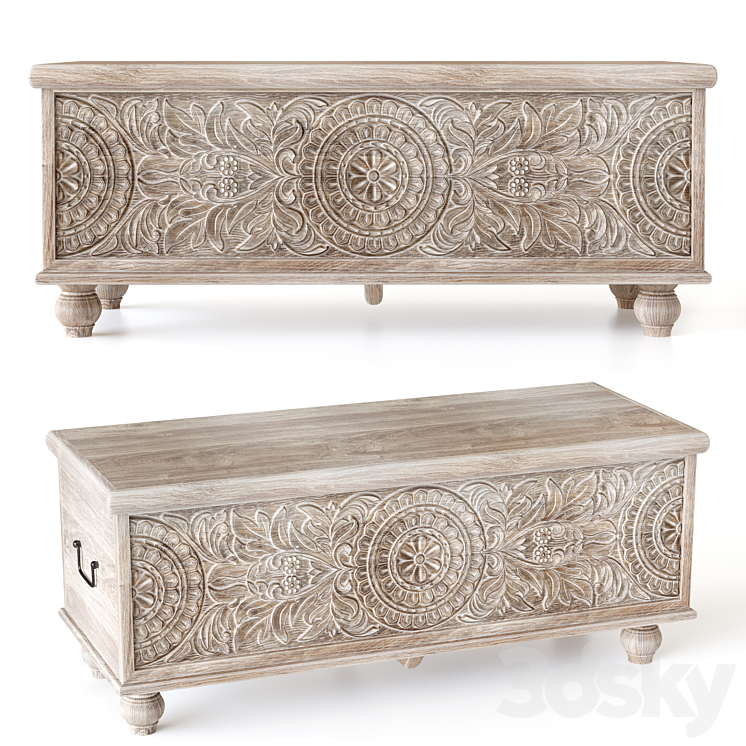Fossil Ridge Storage Bench from Ashley Furniture 3DS Max - thumbnail 2