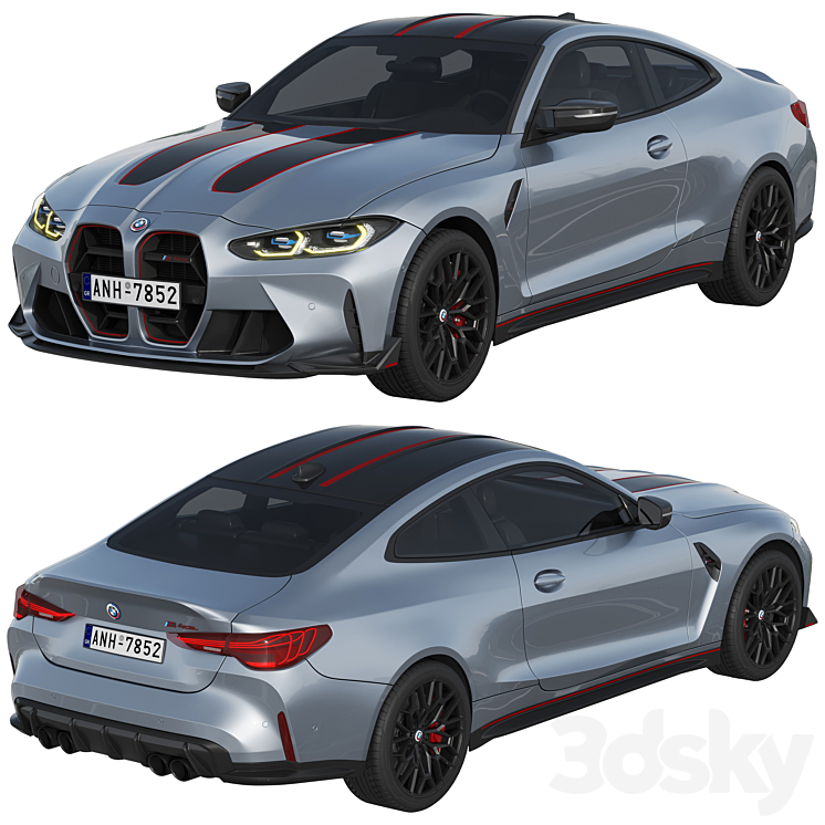 BMW M4 CSL 2022 3DS Max Model - thumbnail 2