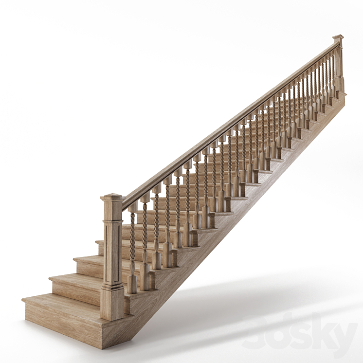 wooden stairs 3D Model