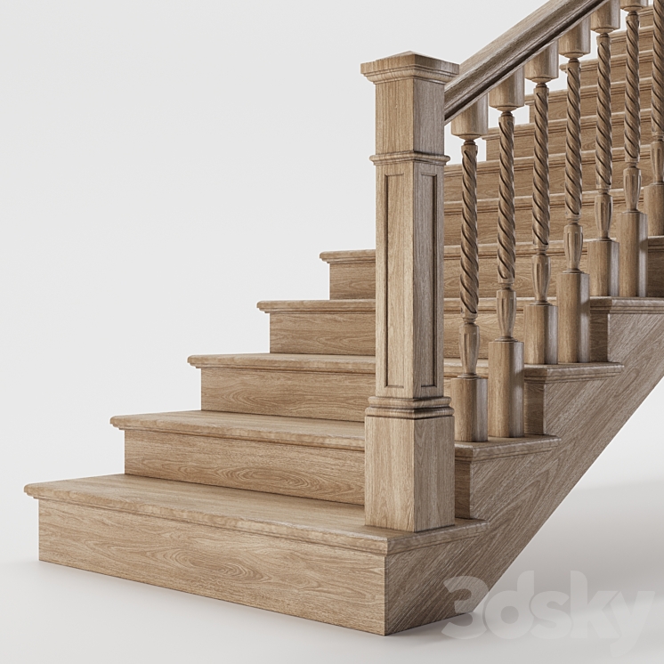 wooden stairs 3D Model