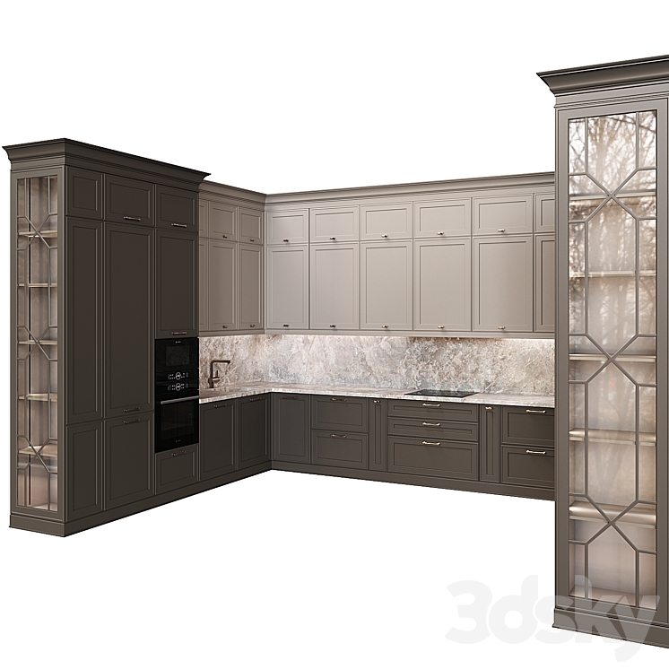 Neoclassical kitchen 16 3DS Max Model - thumbnail 2