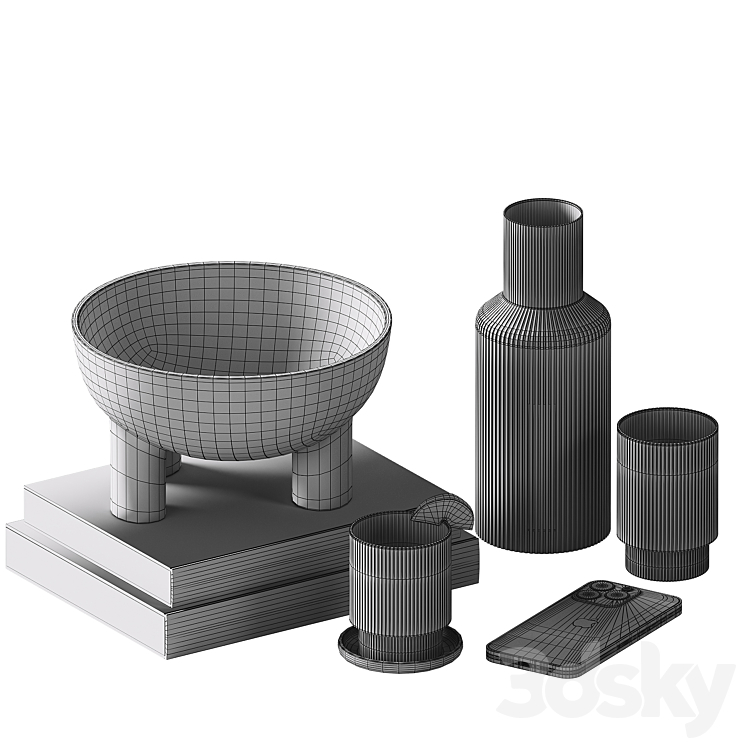 Decorative coffee table set 34 3D Model