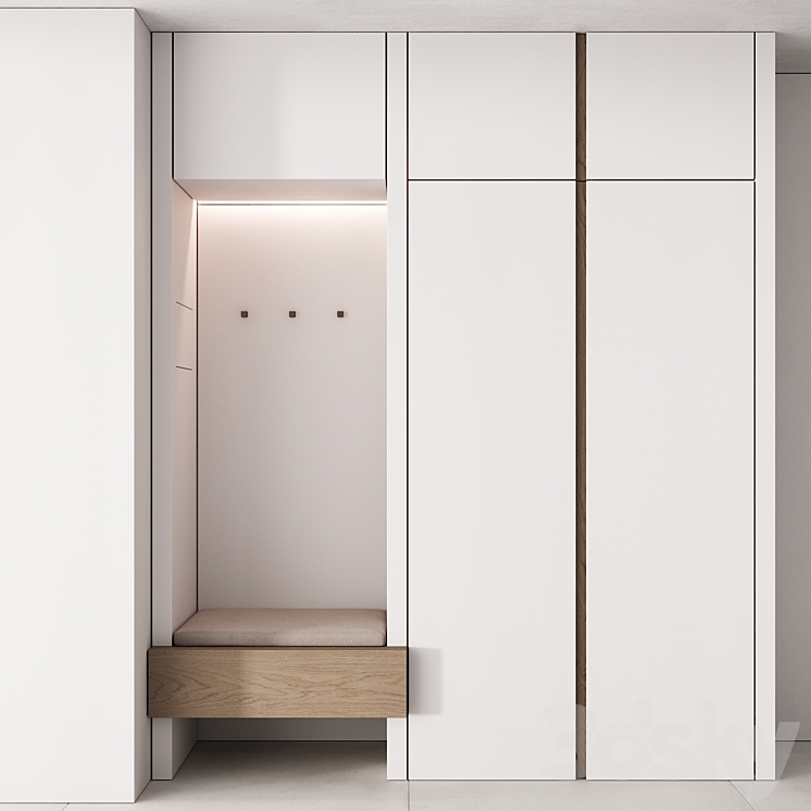192 hallway zone 05 minimal white with gaps 01 3D Model