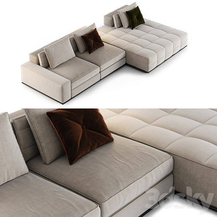 Minotti Lawrence Sofa 7 3D Model
