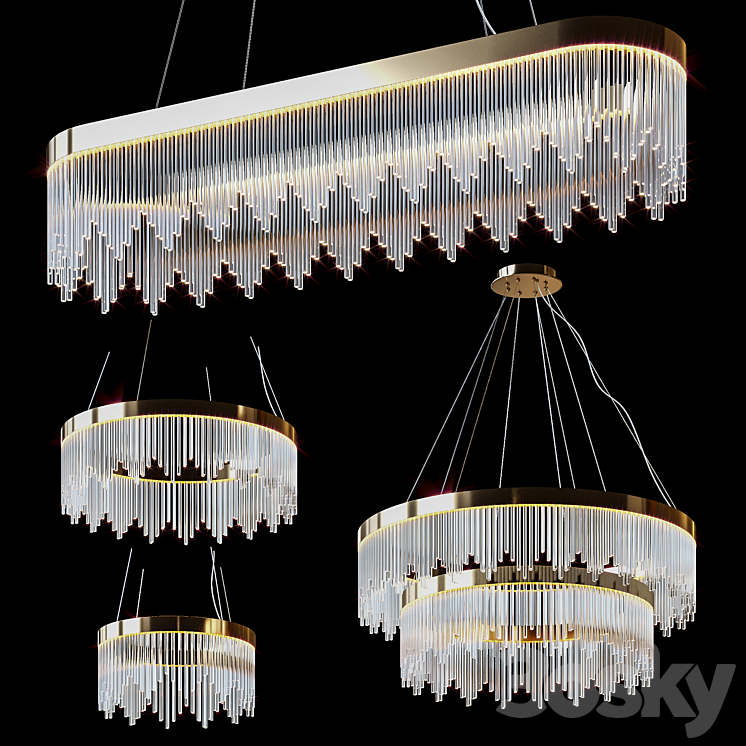 Hanging chandeliers FAIRYTALE by Romatti 3DS Max Model - thumbnail 1