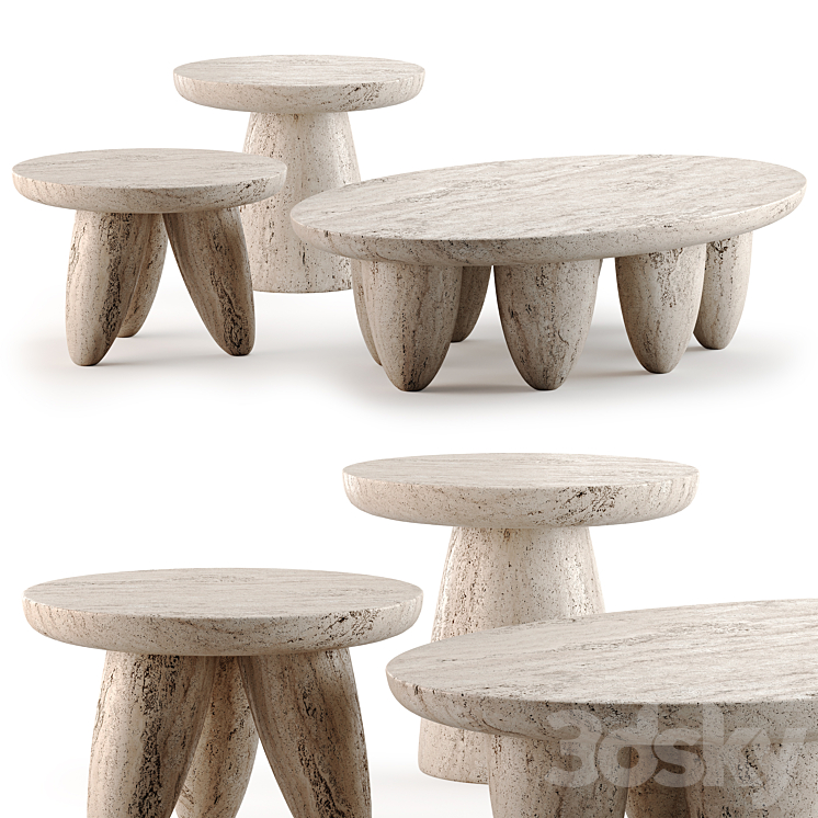 Lunarys Coffee Tables by Hommes 3DS Max Model - thumbnail 1