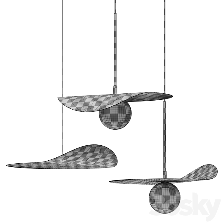 Kundalini Flow Pendant Lamps 3D Model