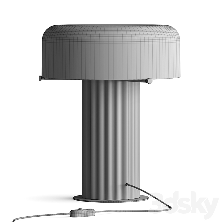 West Elm Linus Fluted Table Lamp 3DS Max Model - thumbnail 2