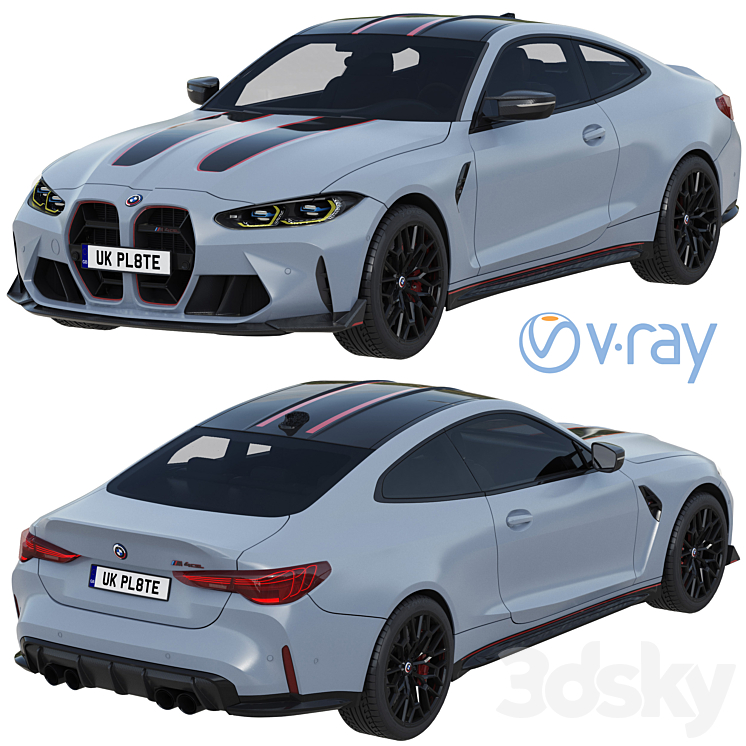 BMW M4 CSL 2022 3D Model