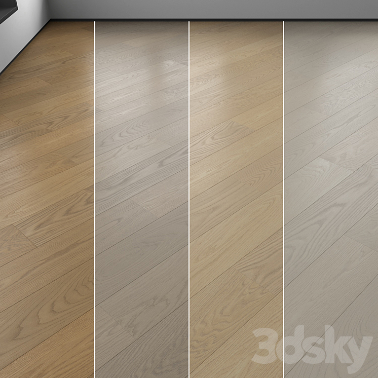 Parquet 12 colors Linear herringbone chevron setmulti2 3D Model