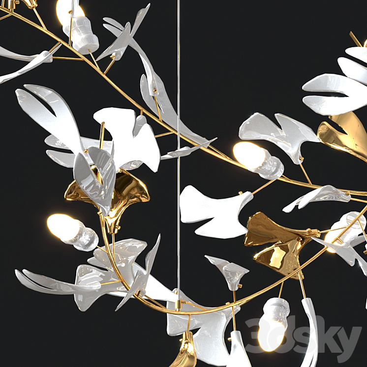 JULIETTA with golden leaves 3DS Max Model - thumbnail 2