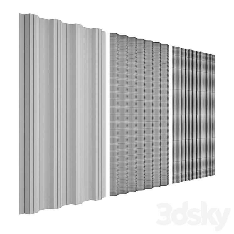 Tin Shade Galvanized iron sheet G.I. Sheet Fence 3D model