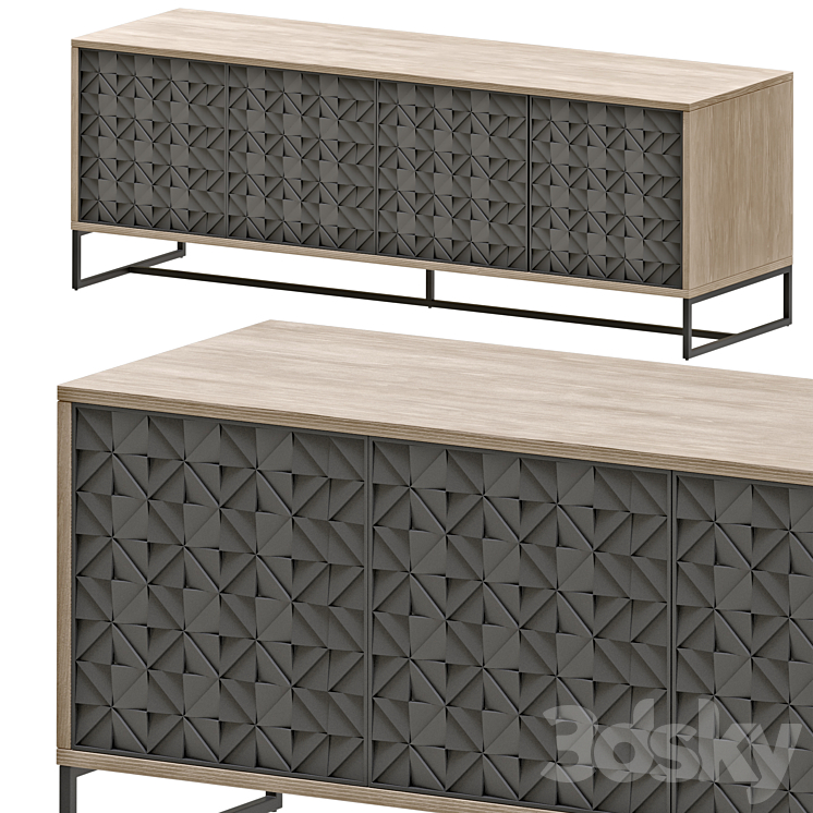 Renard 68 Carved Media Console Sideboard & Chest of drawer 3D model