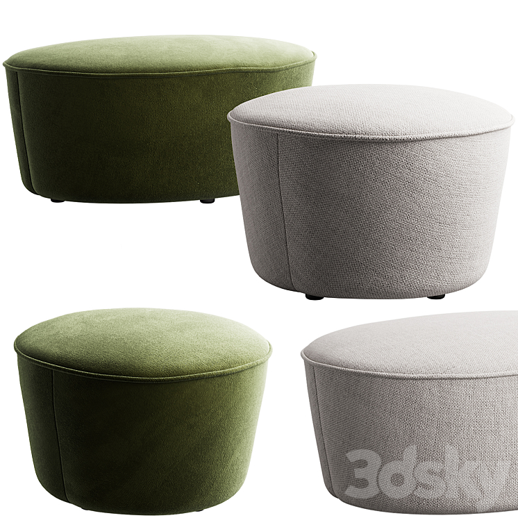 198 menu cairn poufs by Nick Ross 00 oval and round 3DS Max Model - thumbnail 2