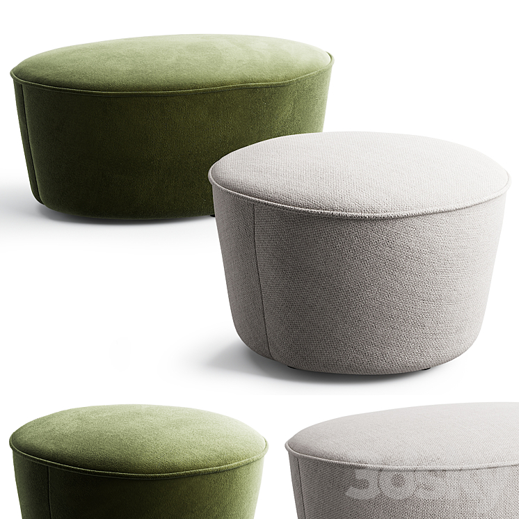 198 menu cairn poufs by Nick Ross 00 oval and round 3DS Max Model - thumbnail 1
