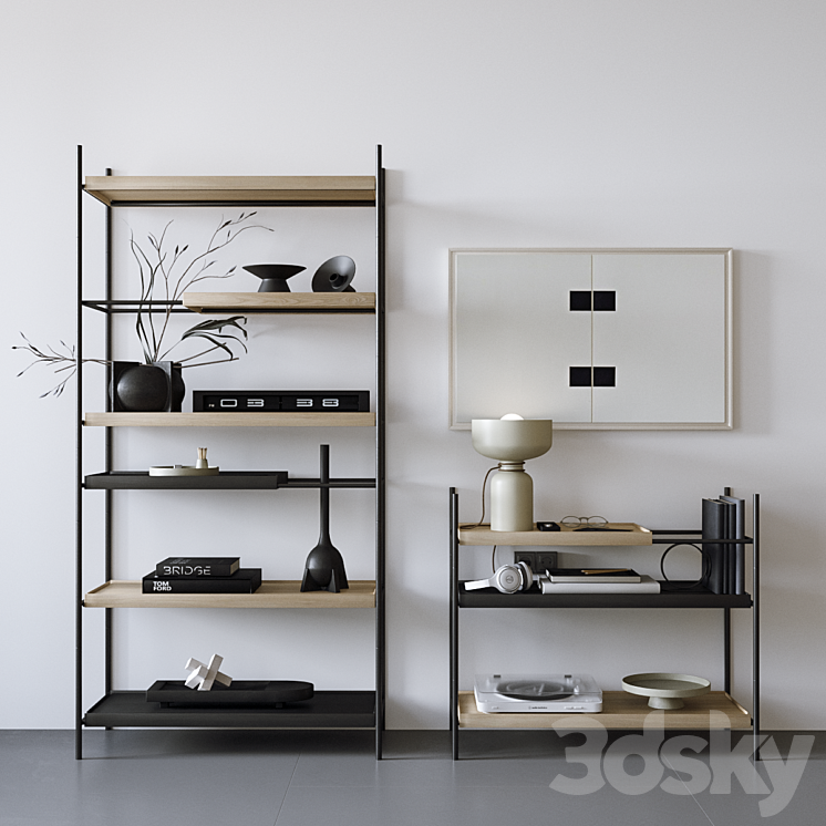 Rack - WOUD TRAY SHELF 3D Model Free
