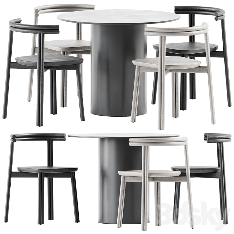 Dial Dining Table and Twill Chair by DesignByThem 3DS Max - thumbnail 1