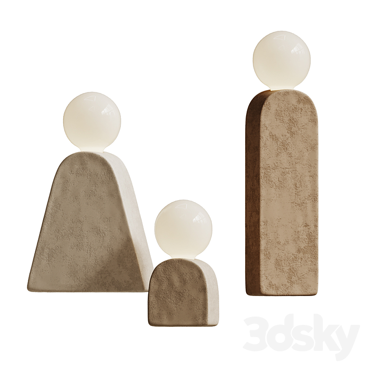 Handmade Mima Table Lamp - Pendant light - 3D model