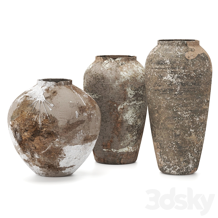 Rustic concrete vase vol6 3D Model