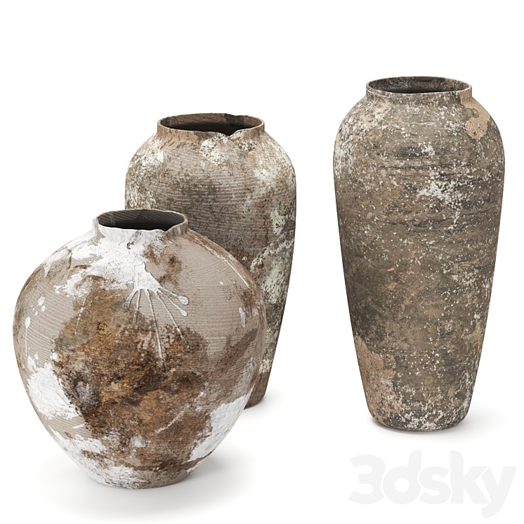 Rustic concrete vase vol6 3D Model