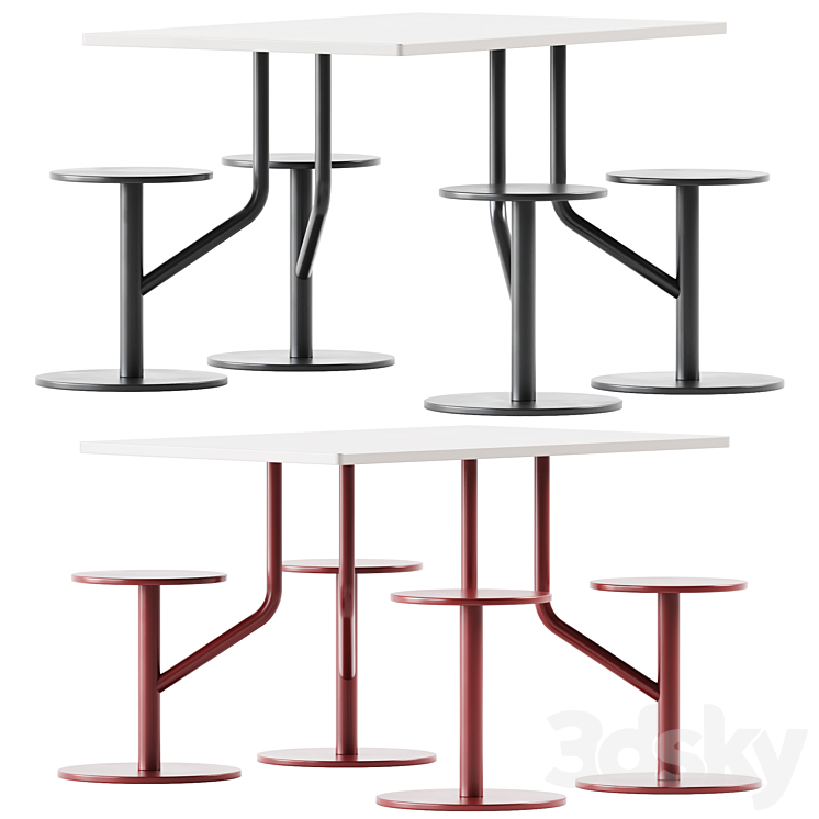 AMBROGIO FOUR table with integrated seats by Belca Free Download