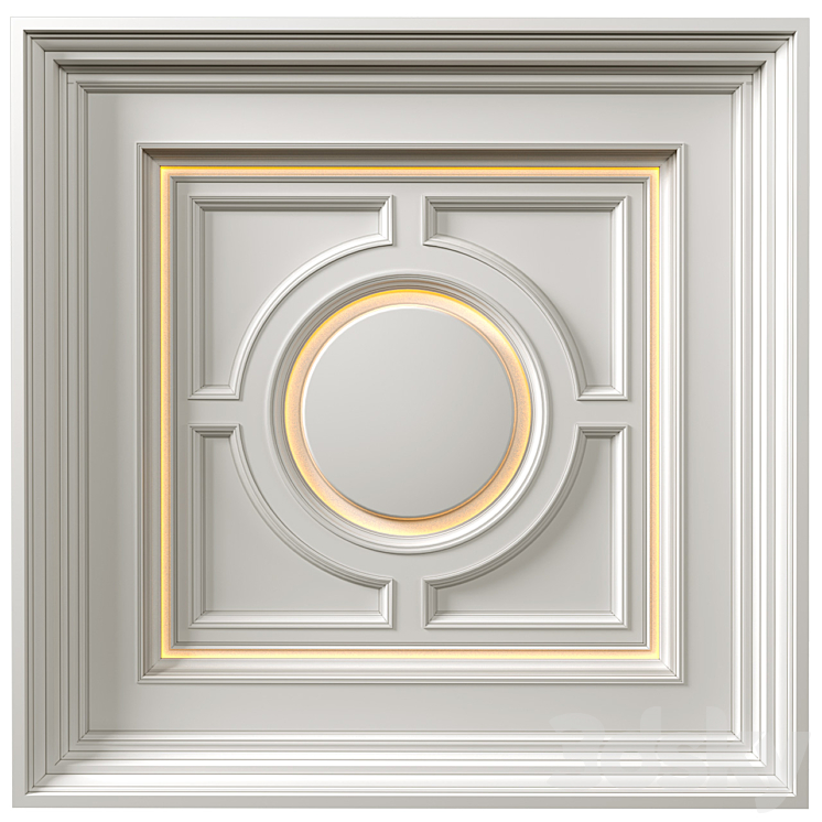 Art Deco coffered illuminated ceiling.Modern coffered illuminated ceiling 3D Model