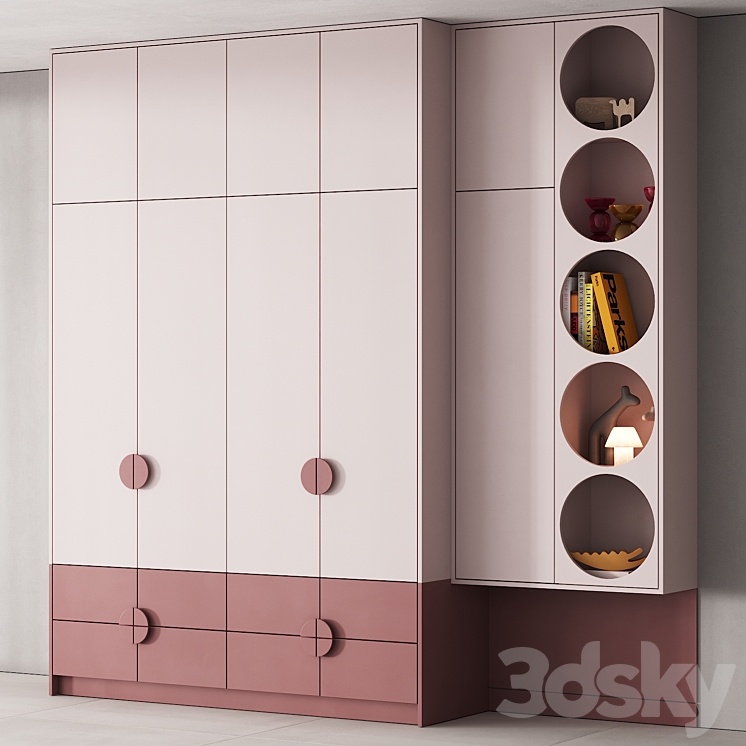 199 furniture for children 01 rack with round holes 01 3DS Max Model - thumbnail 2
