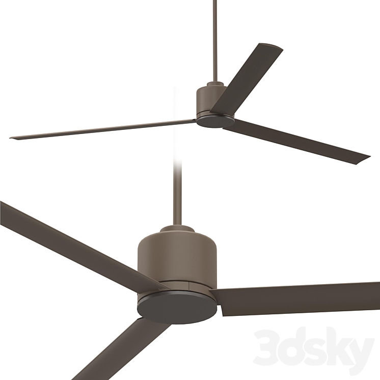 60 Status Oil Rubbed Bronze Damp Ceiling Fan 3D Model