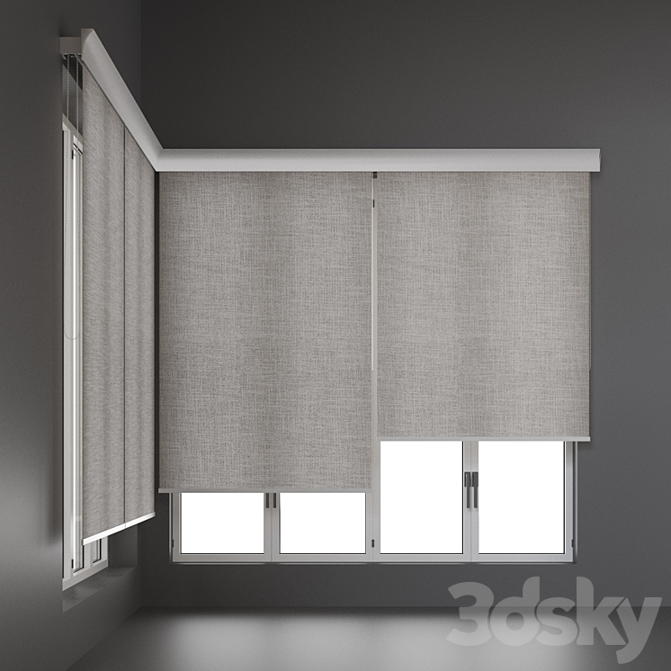 Roller blinds. Corner 19 Curtain 3D model