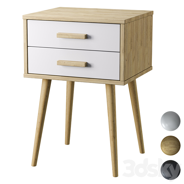 Bedside table Ivein Double 3DS Max - thumbnail 1