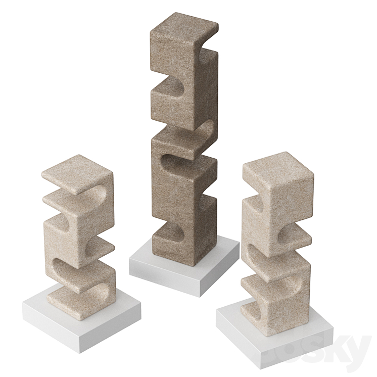 Abstract stone sculpture by Cesare Arduini 3D Model Free