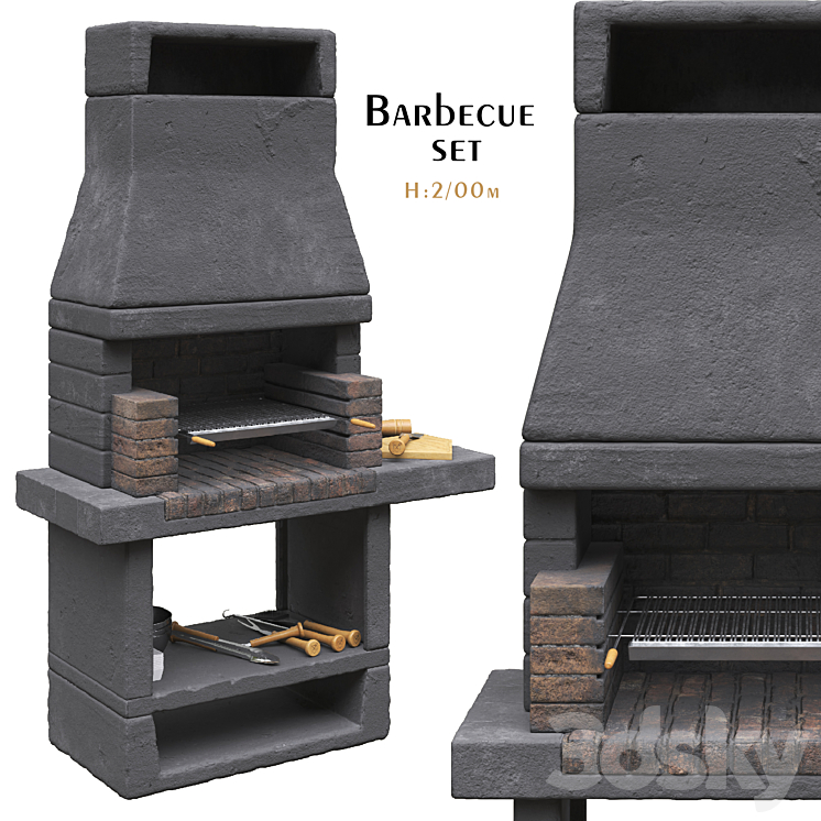 Aran Barbecue Grill (1 Barbecue) 3D Model