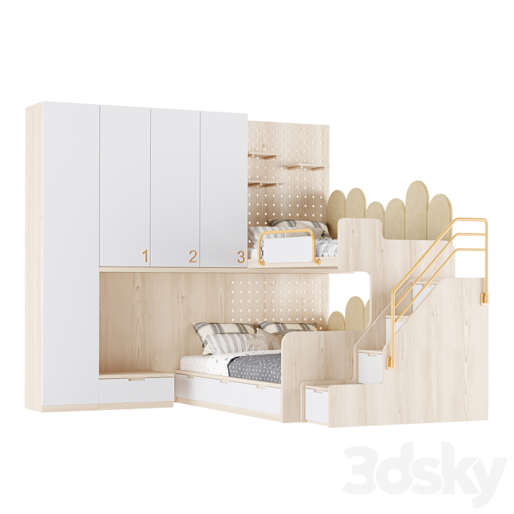 Children's furniture set 33 3D Model Free