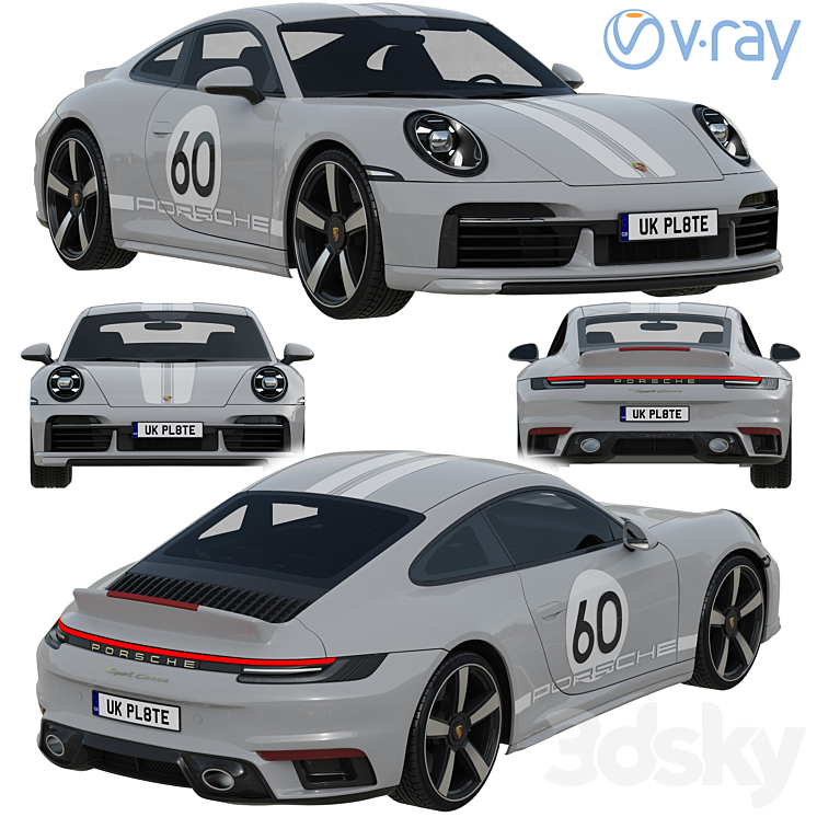 Porsche 911 Sport Classic 2023 Transport 3D model