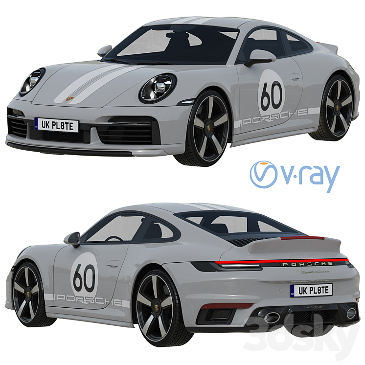 Porsche 911 Sport Classic 2023 3D Model Free