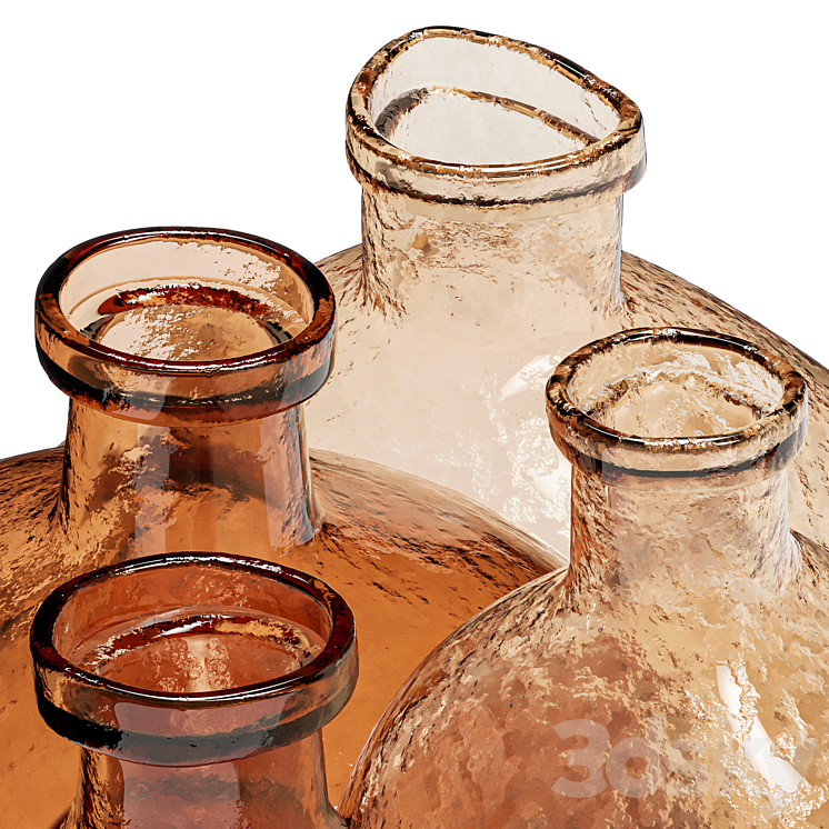 Crate & barrel – Amber Glass Vases 3DS Max - thumbnail 2