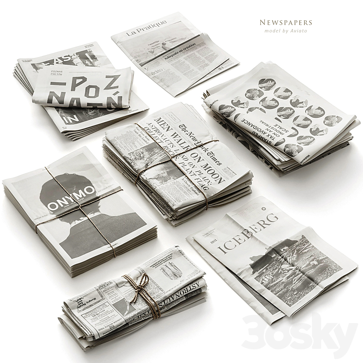 Newspapers 3DS Max Model - thumbnail 1
