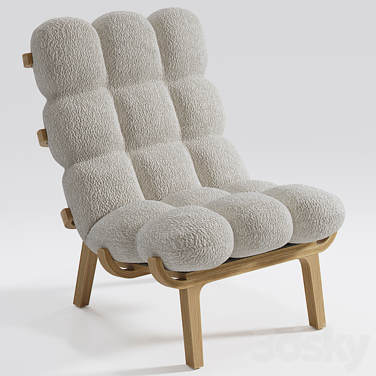 Armchair and pouffe NUAGE by SOLLEN 3DS Max Model - thumbnail 2