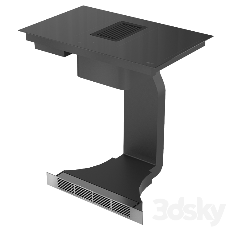 Smeg HOBD482D cooktop with extractor hood Kitchen appliance 3D model