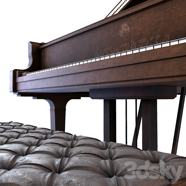 Steinway and Sons vintage piano 3D Model Free
